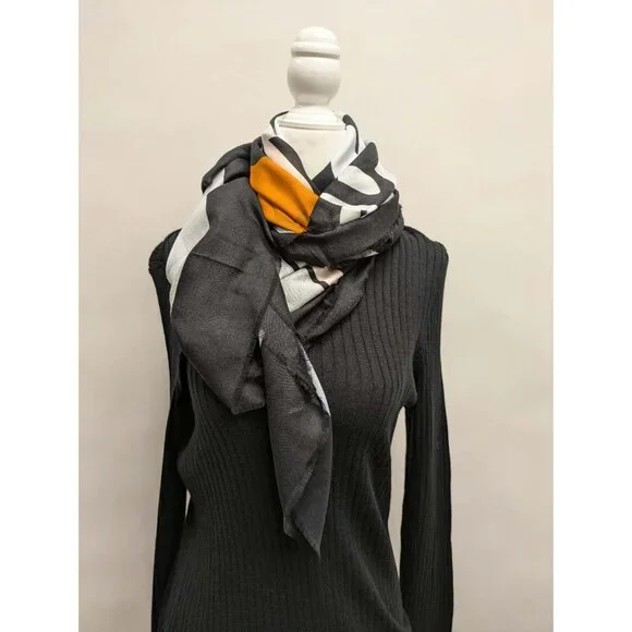Burberry Color Block TB Graphic Square Cotton Scarf Pale Blue 8043441